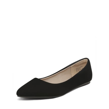 Black suede flats womens hotsell